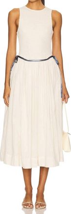 Free People Nightingale Solid Midi Dress In Tea Navy Combo