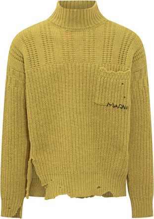 Marni Yellow Mock Collar Sweaters