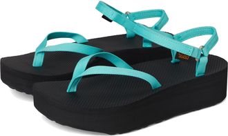 Teva Womens Flatform Sandal Slim Sport, Bright Teal/Black, 5 UK