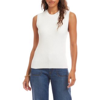 Karen Kane Rib Sweater Tank in Off White at Nordstrom, Size X-Large P