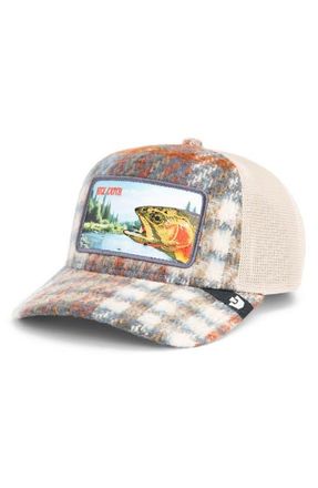 Goorin Brothers Down by the River Embroidered Patch Trucker Hat in Plaid at Nordstrom