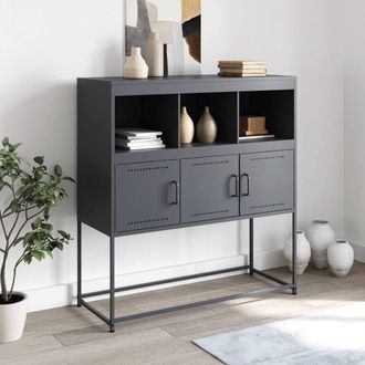 Berkfield Home Sideboard Anthracite 100.5x39x107 cm Steel in Dark Grey