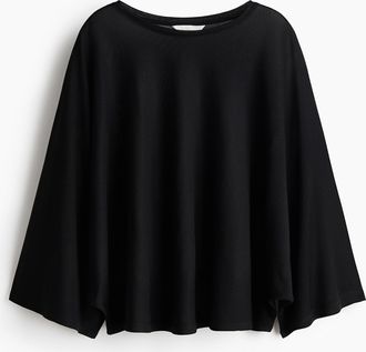 H&M Jerseyshirt mit Fledermaus&auml;rmeln - Schwarz