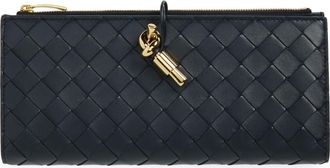 Bottega Veneta Intrecciato Leather Bifold Wallet in Midnight Muse Brass at Nordstrom