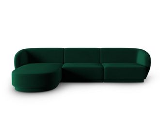 CXL by Christian Lacroix Sof&aacute; esquinero modular izquierdo 4 plazas de terciopelo verde botella