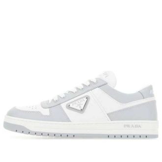 Prada (WMNS) PRADA Downtown Leather Sneakers White Grey 1E792M-3LKG-F0A4C-F-030