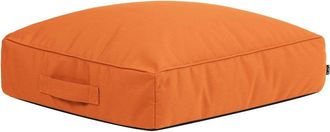 Icon Brand Puf coj&iacute;n de suelo para exterior en olefina impermeable naranja