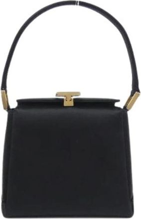 Gucci Pre-owned Satin Handbag - Dames - Vintage Handtas - Zwart - ONE Size - Satijn - Vintage