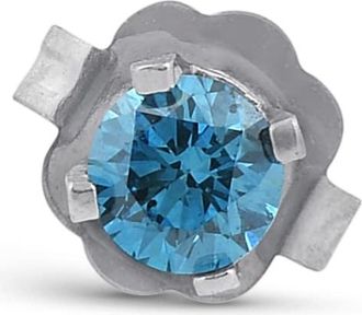 Pompeii3 1/8ct Single Blue Diamond Stud 14K White Gold
