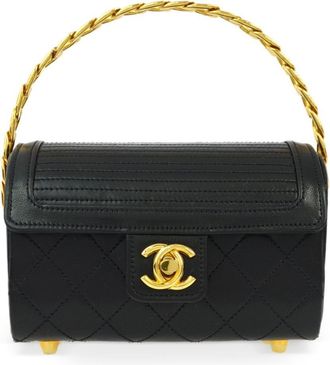Chanel 1985-1990 diamond-quilted flap handbag - women - Lamb Skin - One Size - Black