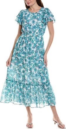 CeCe by Cynthia Steffe Double Ruffle Maxi Dress