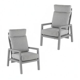 ED&Egrave;N JARD&Iacute; Pack 2 sillones de exterior reclinables color Gris