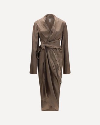 Rick Owens Asymmetric Wrap Dress with knot fastening Female 40