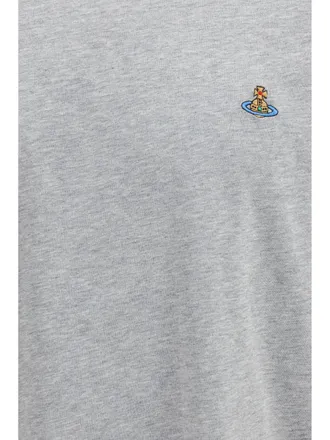 Vivienne Westwood Mens T-Shirt Classic Orb Grey Melange Cotton T-Shirts And Polos