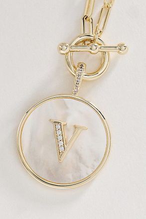 Melinda Maria Love Letters Initial Medallion Necklace