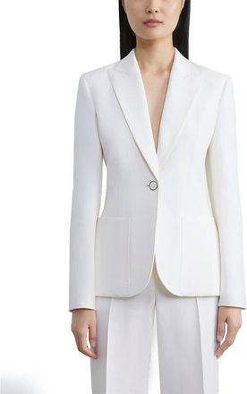Lafayette 148 New York Peak Lapel Button Blazer White
