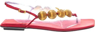 Jeffrey Campbell Schoenen, Dames, Rood, 40 EU, Satijn, Platte Sandalen