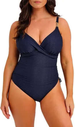 Fantasie Azores Moderate Coverage Plunge Underwire One-Piece Swimsuit in Midnight at Nordstrom, Size 38