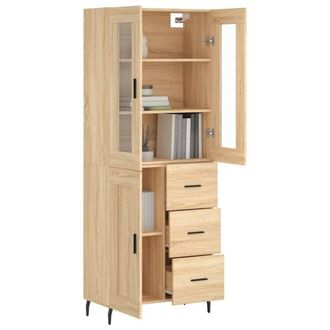 Berkfield Home Highboard Sonoma Oak 69.5x34x180 cm Engineered Wood in Light Tan