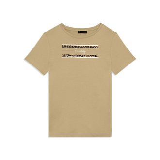 Freddy T-shirt Manica Corta con Dettagli Animalier e Borchie