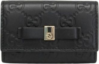 Gucci Pre-owned Accessories, female, Black, Size: ONE SIZE Pre-owned Leather key-holders