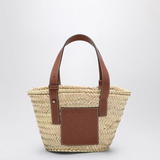 Loewe Small Basket bag in palm leaf and leather
