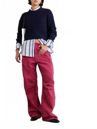 Denimist High Rise Boyfriend Cargo Jeans In Pink