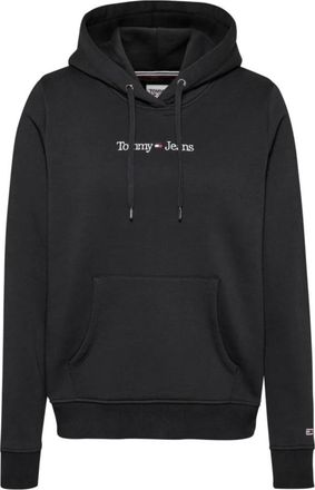 Tommy Jeans Lineaire Hoodie van Katoen Zwart - Dames - Hoodies - Zwart - L - Katoen - Hoodies & sweatvesten