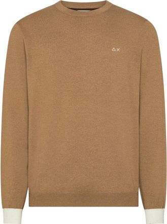 Sun 68 Elbow Contrast L/S - Knitwear - Hombre - Beige - 2XL