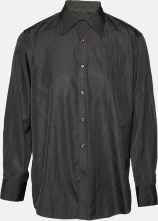 HUGO BOSS Boss By Hugo Boss Black Cotton Pintucks Detail Shirt