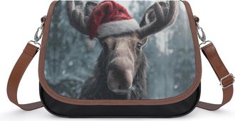 Generic Merry Christmas Moose Fashion Womens Crossbody Bags Novelty Handbag Shoulder Bag Purse