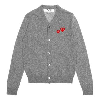 Comme Des Gar&ccedil;ons FW25 Double Heart Cardigan Grey AX-N072-051-1