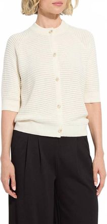 Lyss&eacute; Regina Short Sleeve Cardigan In Ecru
