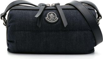 Moncler Keoni denim crossbody bag - women - Calf Leather/Cotton/Polyamide - One Size - Blue