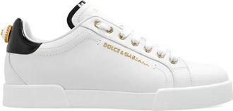 Dolce & Gabbana Sneakers met logo - Dames - Sneakers - Wit - 35 EU - Leer - Schoenen