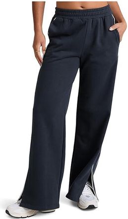Beyond Yoga Luxefleece Piper Wide Leg Pants Womens Clothing Nocturnal Navy : LG (US Womens 10-12), Cotton/Polyester