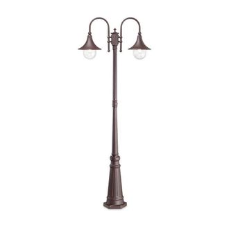 Netlighting Cima Outdoor Lamp Post 2 Lights Coffee IP43 E27 in Brown