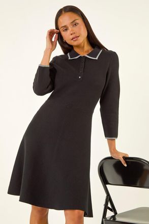 Roman Collared Knit Dress