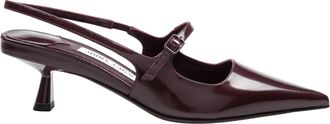 Jimmy Choo London Didi 45 Slingback In Brushed Leather, Merlot Color