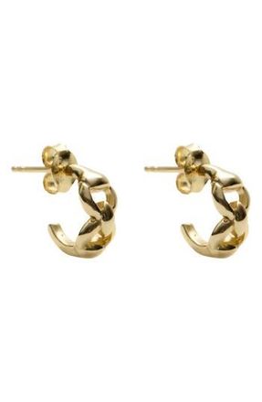 Argento Vivo Mini Double Equestrian Link Hoop Earrings in Gold at Nordstrom Rack