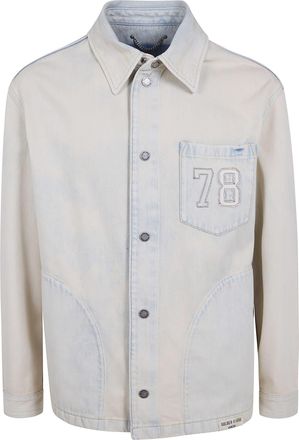 Golden Goose Journey MS Denim Work Jacket Peter Bleach Laguna Wash