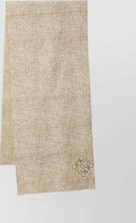 Loewe anagram double-sided fringed scarf