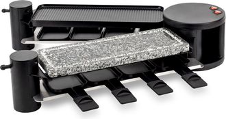 H.Koenig Hkoenig Rp360 - Raclette 8 Personas 3 En 1, Grill, Plancha Con Piedra Natural, 1200 W