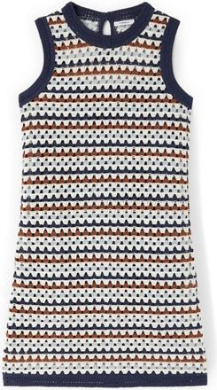 Motivi A-lijn Gehaakte Gebreide Jurk - Dames - Kleedjes - Blauw - XS - Katoen - Kleedjes