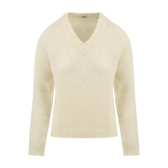 Aspesi V-neck Truien - Dames - V-hals truien - Beige - M - Wol - Truien & Vesten