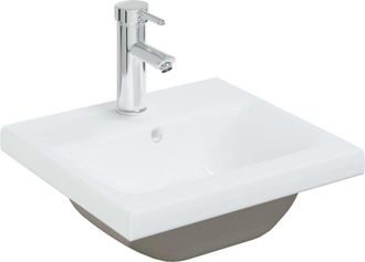 vidaXL Lavabo empotrado con grifo cerámica blanco 42x39x18 cm vidaXL