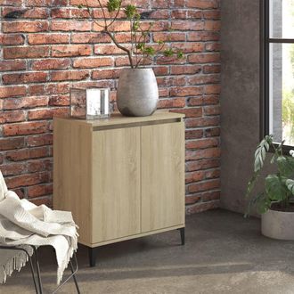 vidaXL Vidaxl - Aparador De Madera Contrachapada Color Roble Sonoma 60x35x70 Cm