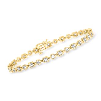 Ross-Simons 1.00- Diamond Geometric Bracelet in 14kt Yellow Gold