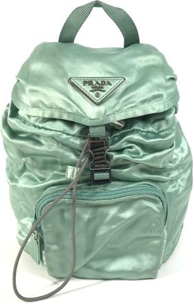 Prada Green Satin Backpack (Pre-Owned)