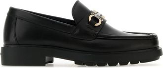 Ferragamo Black Leather Loafers